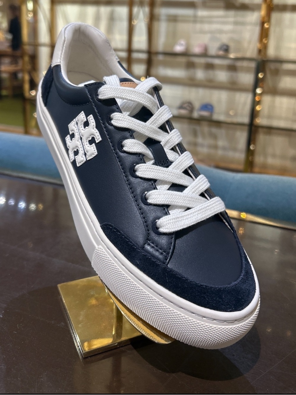 Tory Burch ColorBlock T Logo Nappa Soft Leather Sneaker